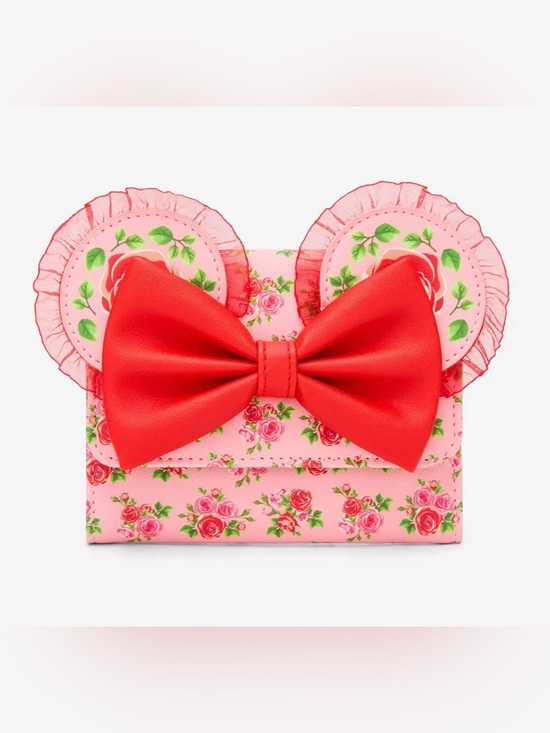 Loungefly Handbags - Loungefly Disney Minnie Mouse Pink & Red Rose Mini Flap Wallet - NWT